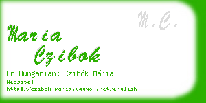 maria czibok business card